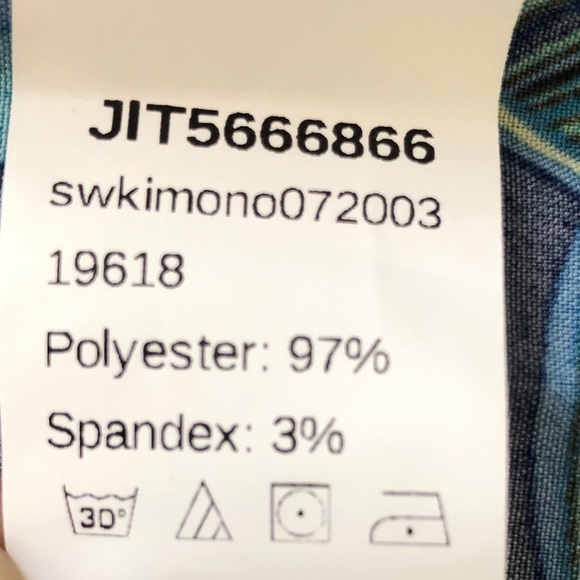 Swim kimono SZ L Blues/pinks floral pattern - Picture 5 of 6